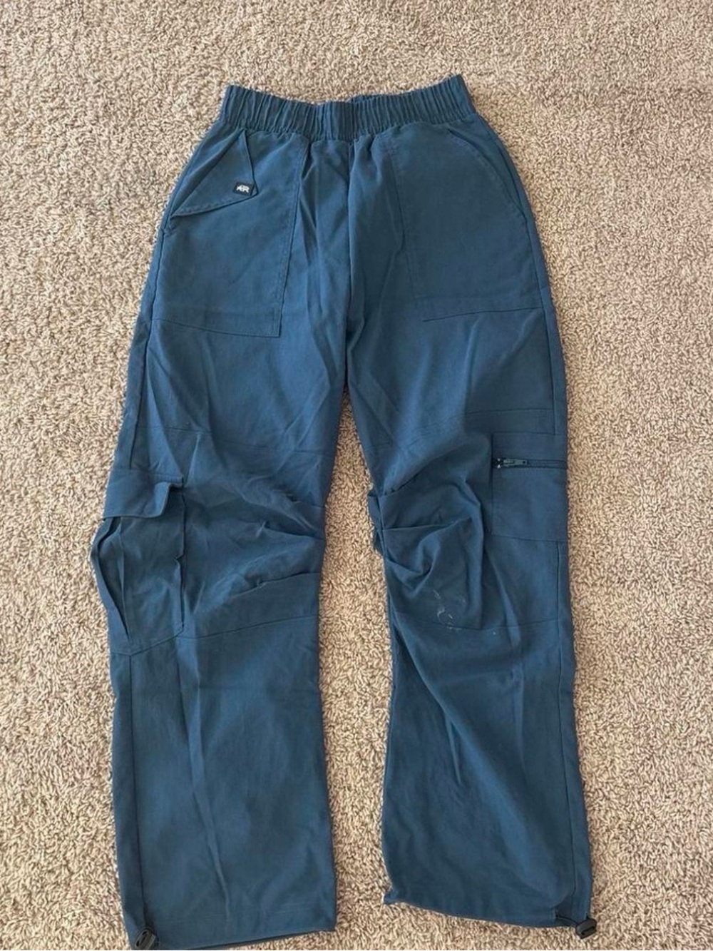 Women’s Cargo Pants in Teal Blue — Utility Relaxed Fit